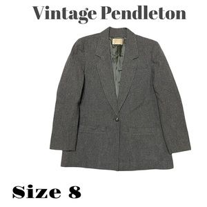 VTG Vintage Pendleton Grey Wool Blazer Women’s Size 8
